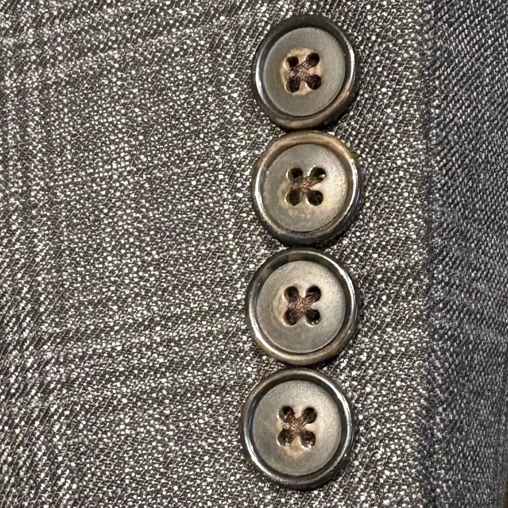 Chaps Suit Jacket Mens 50R Grey Glen Check Two Button Blazer Modern NEW